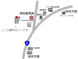島根県益田市のこころ歯科の地図